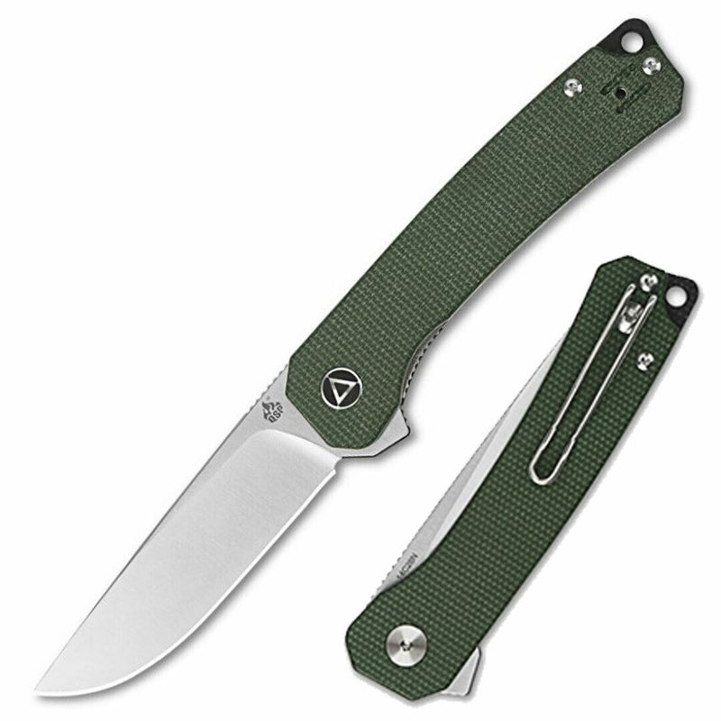 QSP Knife Osprey Folding Knife 3.25" 14C28N Steel Blade Green Micarta Handle 139C -QSP Knife - Survivor Hand Precision Knives & Outdoor Gear Store