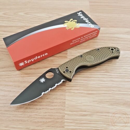 Spyderco Tenacious Folding Knife 3.38" 8Cr13MoV Steel Blade OD Green FRN Handle 122PSODBK -Spyderco - Survivor Hand Precision Knives & Outdoor Gear Store