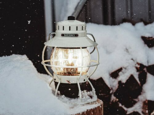 Barebones Living Railroad Lantern Vintage White Water/Rust Resistant Adjustable Warm Edison-Style LED RE180 -Barebones Living - Survivor Hand Precision Knives & Outdoor Gear Store