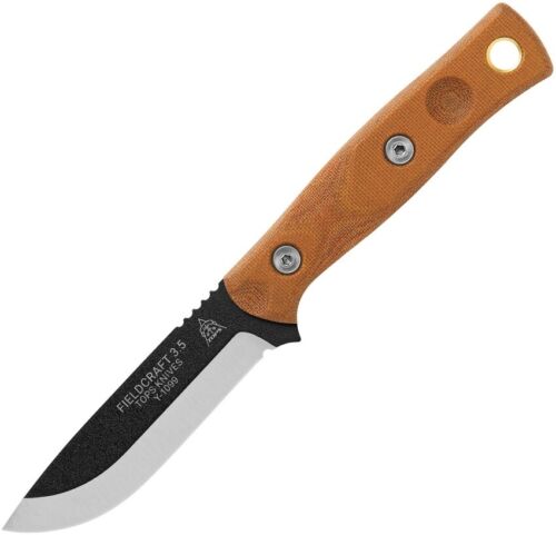 TOPS Fieldcraft Fixed Knife 3.75" 1095HC Steel Full Tang Blade Tan Micarta Handle MBROS01 -TOPS - Survivor Hand Precision Knives & Outdoor Gear Store