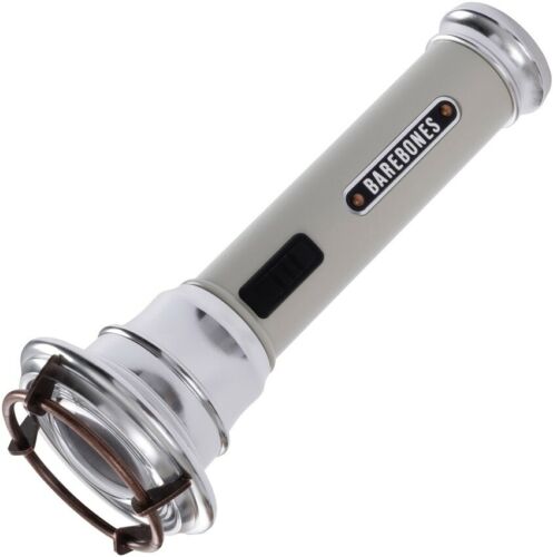 Barebones Living Flashlight Vintage White Rechargeable Aluminum Steel Construction RE190 -Barebones Living - Survivor Hand Precision Knives & Outdoor Gear Store