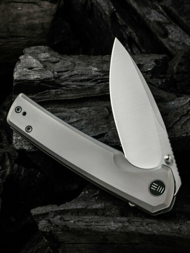 We Knife Co Frame Folding Knife 3.5" CPM-20CV Steel Blade Gray Titanium Handle 21014C1 -We Knife Co - Survivor Hand Precision Knives & Outdoor Gear Store