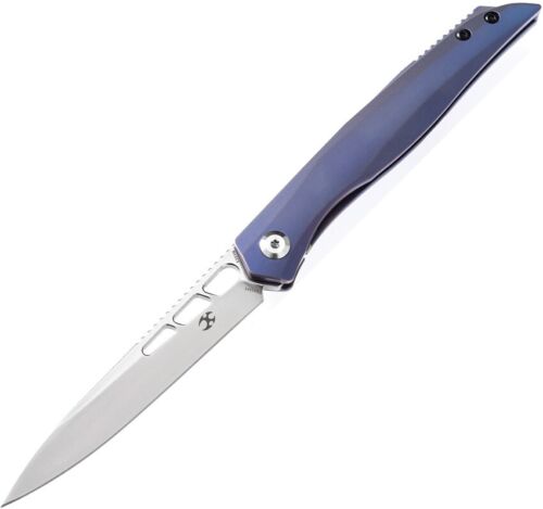 Kansept Knives Lucky Star Folding Knife 3.5'' S35VN Steel Blade Blue Titanium Handle 1013A2 -Kansept Knives - Survivor Hand Precision Knives & Outdoor Gear Store