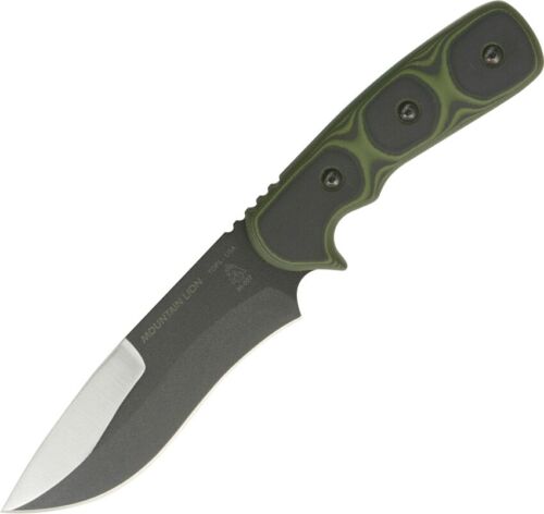 TOPS Mountain Lion Fixed Knife 5.5" 1095 Steel Full Tang Blade Green / Black G10 Handle MTLN01 -TOPS - Survivor Hand Precision Knives & Outdoor Gear Store