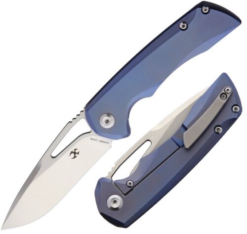 Kansept Knives Mini Kryo Folding Knife 2.75" CPM S35VN Steel Blade Blue Titanium Handle 2001B2 -Kansept Knives - Survivor Hand Precision Knives & Outdoor Gear Store