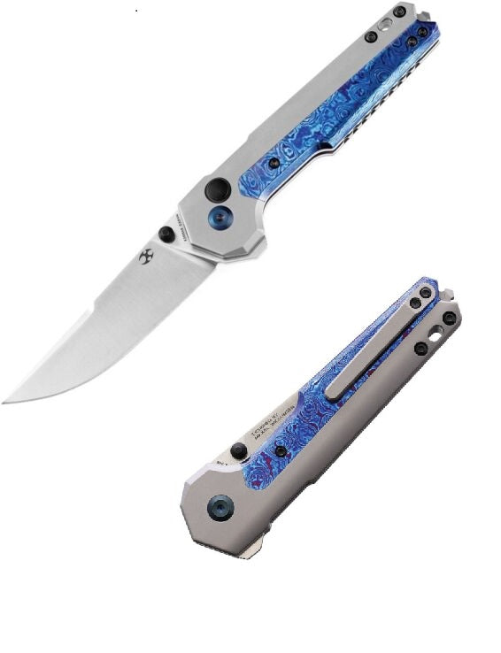 Kansept Knives EDC Tac Folding Knife 3.25" S35VN Steel Blade Gray Titanium/Timascus Handle 2009A8 -Kansept Knives - Survivor Hand Precision Knives & Outdoor Gear Store