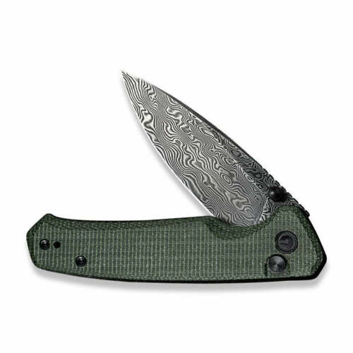 Civivi Altus Button Lock Folding Knife 3" Damascus Steel Blade Green Micarta Handle C20076DS1 -Civivi - Survivor Hand Precision Knives & Outdoor Gear Store