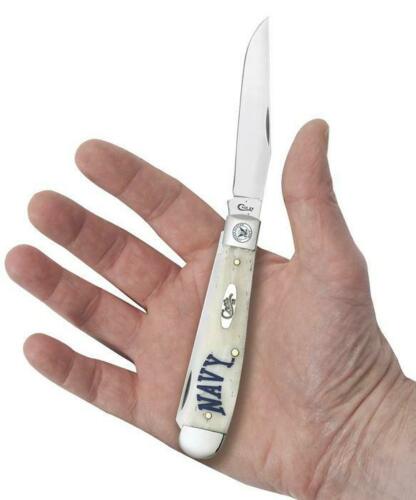 Case XX US Navy Trapper Pocket Knife Stainless Steel Blades Natural Bone Handle 22553 -Case Cutlery - Survivor Hand Precision Knives & Outdoor Gear Store