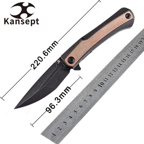 Kansept Knives Kratos Folding Knife 4" CPM S35VN Steel Blade Titanium/Micarta Handle 1024A8 -Kansept Knives - Survivor Hand Precision Knives & Outdoor Gear Store