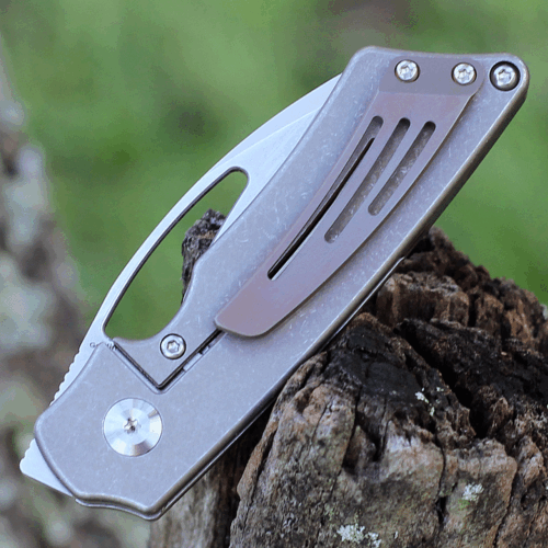 Kansept Knives Goblin Folding Knife 2.25" CPM S35VN Steel Blade Bronzed Titanium Handle 2016A6