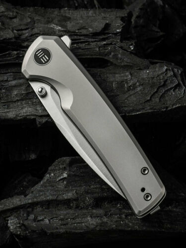 We Knife Co Frame Folding Knife 3.5" CPM-20CV Steel Blade Gray Titanium Handle 21014C1 -We Knife Co - Survivor Hand Precision Knives & Outdoor Gear Store