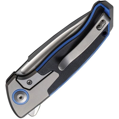 We Knife Co Press Check Frame Folding Knife 3.13" CPM-20CV Steel Drop Point Blade Titanium/Black And Blue G10 Inlay Handle 20078B2 -We Knife Co - Survivor Hand Precision Knives & Outdoor Gear Store