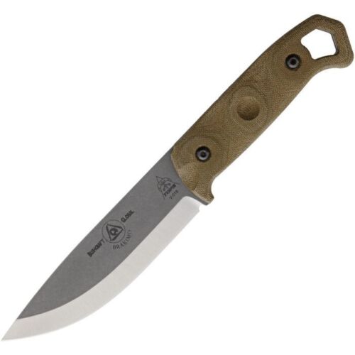 TOPS Brakimo Fixed Knife 5.25" 1095HC Steel Full Tang Blade Green Canvas Micarta Handle BRAK01 -TOPS - Survivor Hand Precision Knives & Outdoor Gear Store