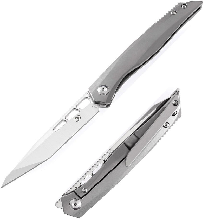 Kansept Knives Lucky Folding Knife 3.5" S35VN Steel Blade Gray Titanium Handle 1013T1 -Kansept Knives - Survivor Hand Precision Knives & Outdoor Gear Store