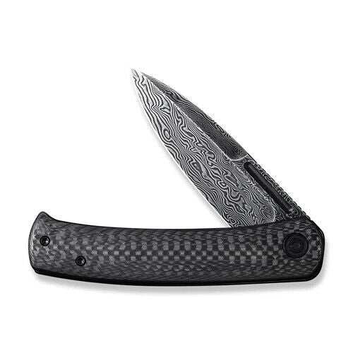 Civivi Cetos Folding Knife 3.48" Damascus Steel Blade Black Carbon Fiber Handle 21025BDS1 -Civivi - Survivor Hand Precision Knives & Outdoor Gear Store