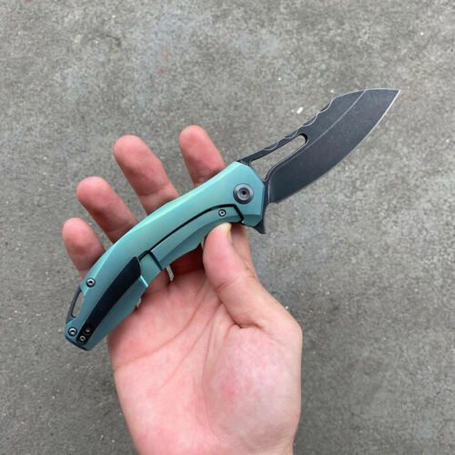 Kansept Spirit Framelock Folding Knife 3.75" S35VN Steel Blade Green Anodized Titanium Handle 002A2 -Kansept Knives - Survivor Hand Precision Knives & Outdoor Gear Store