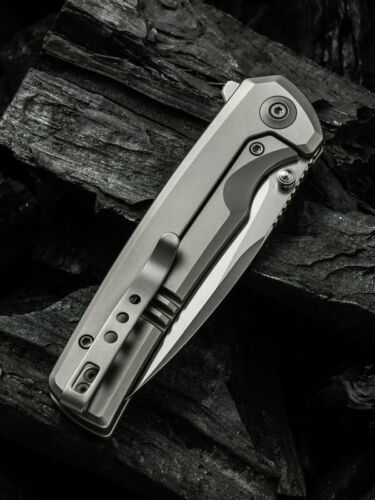 We Knife Co Frame Folding Knife 3.5" CPM-20CV Steel Blade Gray Titanium Handle 21014C1 -We Knife Co - Survivor Hand Precision Knives & Outdoor Gear Store