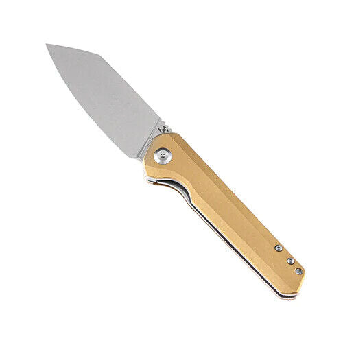 Kansept Knives Bulldozer Folding Knife 3.75" CPM S35VN Steel Blade Brass Handle 1028C1 -Kansept Knives - Survivor Hand Precision Knives & Outdoor Gear Store