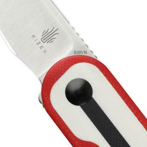 Kizer Cutlery Mini Folding Knife 1.88" S35VN Steel Blade White/Red/Black G-10 Handle 2583A2 -Kizer Cutlery - Survivor Hand Precision Knives & Outdoor Gear Store