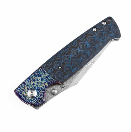 Kansept Knives Shikari Folding Knife 4.25" Damascus Steel Blade Carbon Fiber Handle 1027A7 -Kansept Knives - Survivor Hand Precision Knives & Outdoor Gear Store