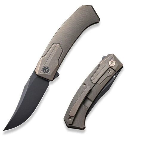 We Knife Co Shuddan Frame Folding Knife 3.5" CPM-20CV Steel Clip Point Blade Bronze Titanium Handle 210153 -We Knife Co - Survivor Hand Precision Knives & Outdoor Gear Store