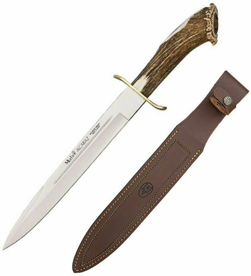 Muela Alcaraz Fixed Knife 10" 440A Steel Blade Crown Stag Handle w/Brass Guard 93220 -Muela - Survivor Hand Precision Knives & Outdoor Gear Store