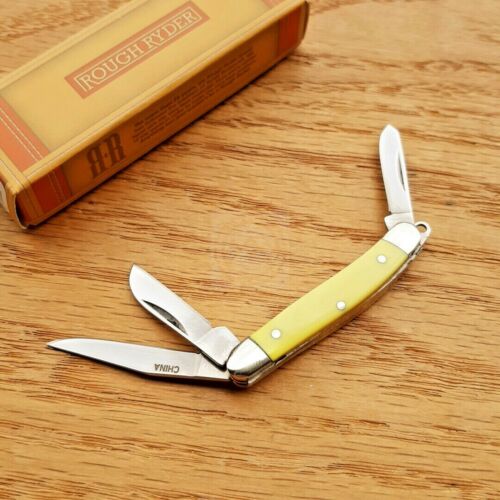 Rough Rider Tiny Stockman Pocket Knife 440 Stainless Blades Yellow Bone Handle R811 -Rough Ryder - Survivor Hand Precision Knives & Outdoor Gear Store