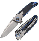We Knife Co Press Check Frame Folding Knife 3.13" CPM-20CV Steel Drop Point Blade Titanium/Black And Blue G10 Inlay Handle 20078B2 -We Knife Co - Survivor Hand Precision Knives & Outdoor Gear Store