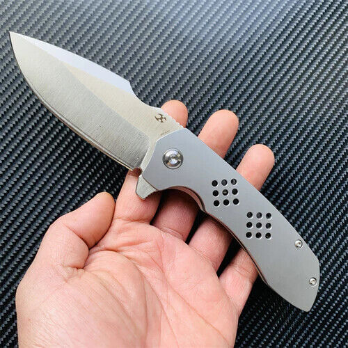 Kansept Knives Entity Folding Knife 3.5" CPM S35VN Steel Blade Gray Titanium Handle 1036A1 -Kansept Knives - Survivor Hand Precision Knives & Outdoor Gear Store