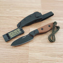 TOPS Hornero Fixed Knife 3" 1095HC Steel Blade Black / Tan Canvas Micarta Handle PHORN01 -TOPS - Survivor Hand Precision Knives & Outdoor Gear Store