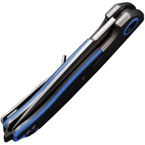 We Knife Co Press Check Frame Folding Knife 3.13" CPM-20CV Steel Drop Point Blade Titanium/Black And Blue G10 Inlay Handle 20078B2 -We Knife Co - Survivor Hand Precision Knives & Outdoor Gear Store