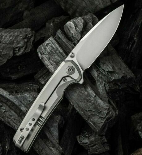 We Knife Co Frame Folding Knife 3.5" CPM-20CV Steel Blade Gray Titanium Handle 21014C1 -We Knife Co - Survivor Hand Precision Knives & Outdoor Gear Store