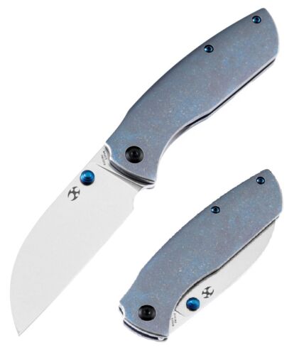 Kansept Knives Convict Folding Knife 3.25" S35VN Steel Blade Blue Titanium Handle 1023B2 -Kansept Knives - Survivor Hand Precision Knives & Outdoor Gear Store