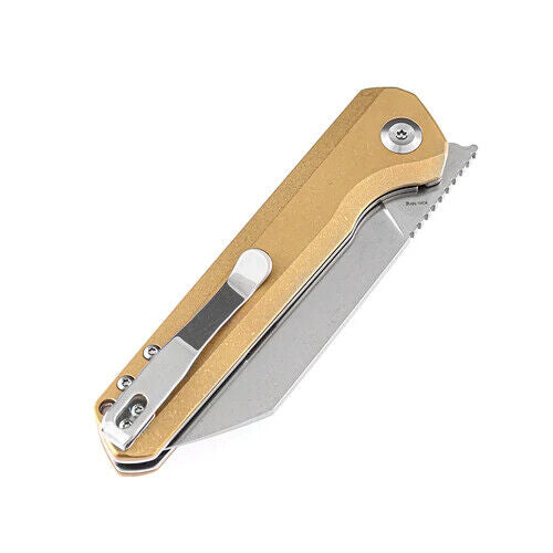 Kansept Knives Bulldozer Folding Knife 3.75" CPM S35VN Steel Blade Brass Handle 1028C1 -Kansept Knives - Survivor Hand Precision Knives & Outdoor Gear Store