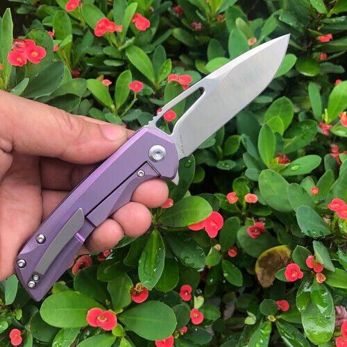 Kansept Knives Mini Kyro Folding Knife 2.75" CPM S35VN Steel Blade Purple Titanium Handle 2001A5 -Kansept Knives - Survivor Hand Precision Knives & Outdoor Gear Store