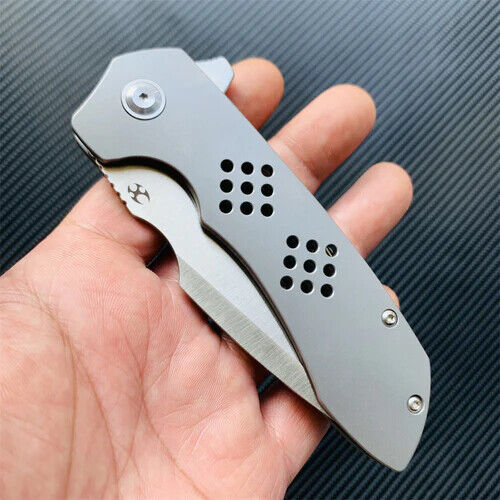 Kansept Knives Entity Folding Knife 3.5" CPM S35VN Steel Blade Gray Titanium Handle 1036A1 -Kansept Knives - Survivor Hand Precision Knives & Outdoor Gear Store