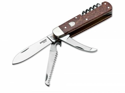 Boker Quadro 1674 Pocket Knife 440C Steel Blades Brown Amboina Wood Handle 110545 -Boker - Survivor Hand Precision Knives & Outdoor Gear Store