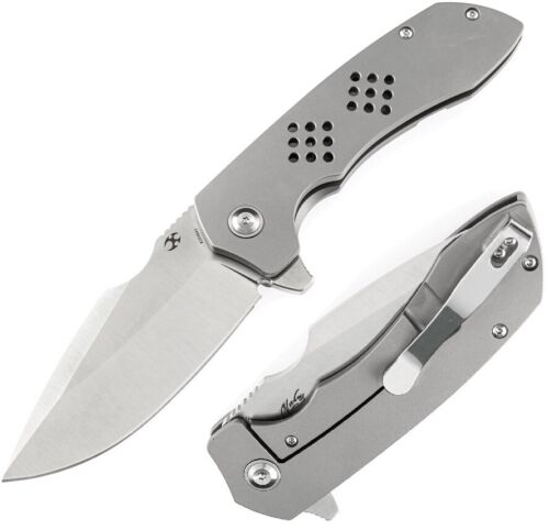 Kansept Knives Entity Folding Knife 3.5" CPM S35VN Steel Blade Gray Titanium Handle 1036A1 -Kansept Knives - Survivor Hand Precision Knives & Outdoor Gear Store