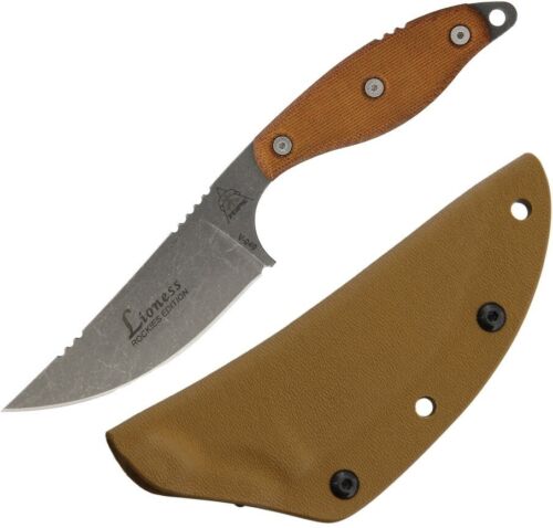 TOPS Lioness Rockies Edition Fixed Knife 4" 1095 Steel Full Blade Tan Micarta Handle LIONTBF -TOPS - Survivor Hand Precision Knives & Outdoor Gear Store