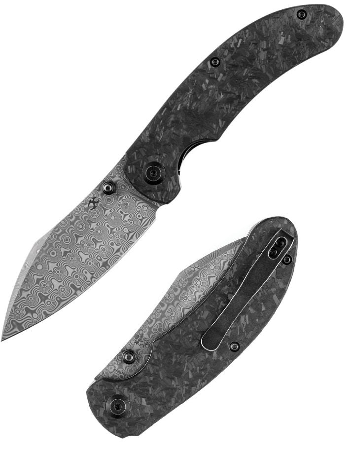 Kansept Knives Nesstreet Folding Knife 3.5" Damascus Steel Blade Carbon Fiber Handle 1039D1 -Kansept Knives - Survivor Hand Precision Knives & Outdoor Gear Store