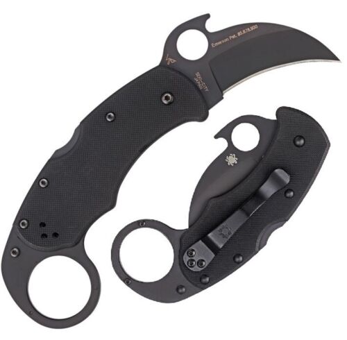 Spyderco Karahawk Lockback Folding Knife 2.25" Black TiCN Coated VG-10 Steel Hawkbill Blade G10 Handle 170GBBKP -Spyderco - Survivor Hand Precision Knives & Outdoor Gear Store