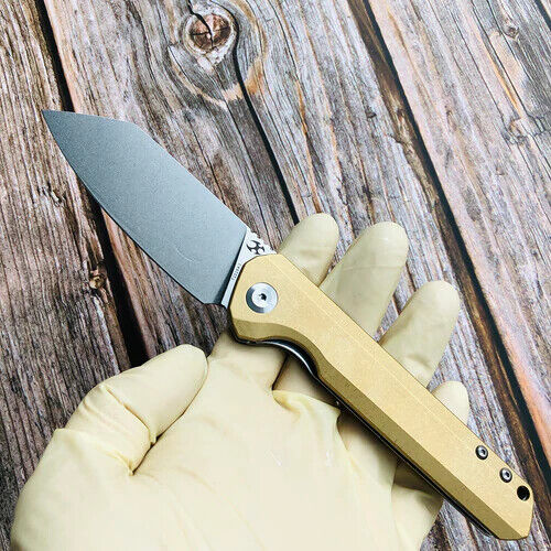 Kansept Knives Bulldozer Folding Knife 3.75" CPM S35VN Steel Blade Brass Handle 1028C1 -Kansept Knives - Survivor Hand Precision Knives & Outdoor Gear Store