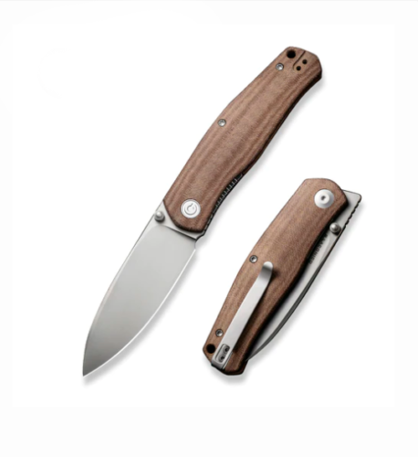 Civivi Sokoke Linerlock Folding Knife 3.38" Sandvik 14C28N Steel Drop Point Blade Brown Linen Micarta Handle C220073 -Civivi - Survivor Hand Precision Knives & Outdoor Gear Store