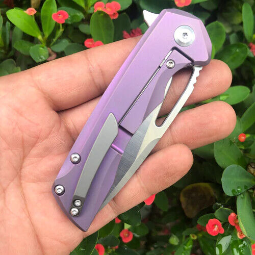 Kansept Knives Mini Kyro Folding Knife 2.75" CPM S35VN Steel Blade Purple Titanium Handle 2001A5 -Kansept Knives - Survivor Hand Precision Knives & Outdoor Gear Store