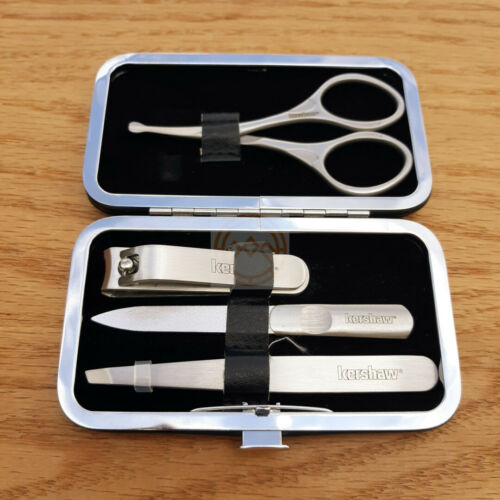 Kershaw Manicure Set Nail Care Slanted Tweezers Facial Hair Scissors Round Tips KMCURE -Kershaw - Survivor Hand Precision Knives & Outdoor Gear Store