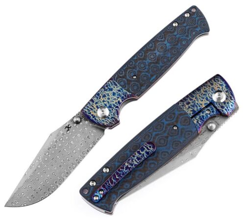 Kansept Knives Shikari Folding Knife 4.25" Damascus Steel Blade Carbon Fiber Handle 1027A7 -Kansept Knives - Survivor Hand Precision Knives & Outdoor Gear Store