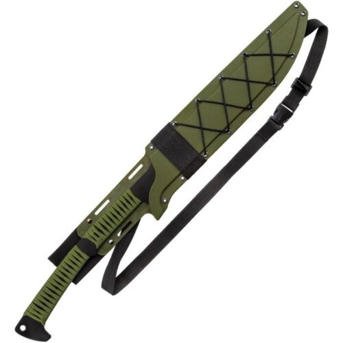 United Cutlery Marines Tak-Kana Sword 14.63” Black Coated 3Cr13 Steel Blade OD Green Cord Wrapped Faux Rayskin Handle 3539 -United Cutlery - Survivor Hand Precision Knives & Outdoor Gear Store