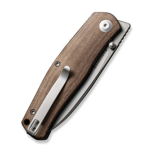 Civivi Sokoke Linerlock Folding Knife 3.38" Sandvik 14C28N Steel Drop Point Blade Brown Linen Micarta Handle C220073 -Civivi - Survivor Hand Precision Knives & Outdoor Gear Store