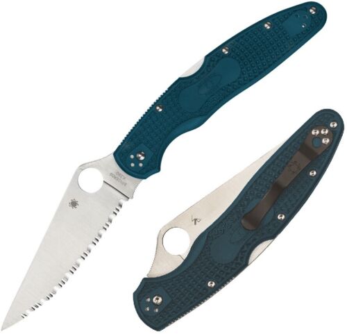 Spyderco Police 4 Folding Knife 4.38" K390 Tool Steel Blade Blue FRN Handle C07FS4K390 -Spyderco - Survivor Hand Precision Knives & Outdoor Gear Store