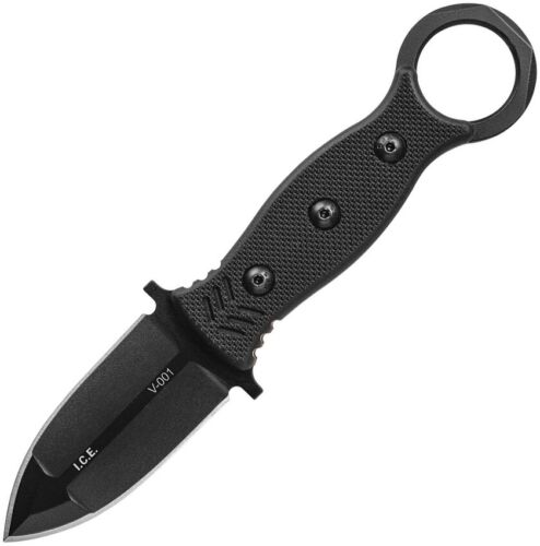 TOPS ICE Fixed Knife 3" Carbon Steel Full Tang Dagger Blade Black G10 Handle ICED01 -TOPS - Survivor Hand Precision Knives & Outdoor Gear Store